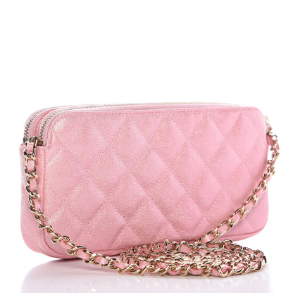 Chanel Iridescent Caviar Quilted Clutch With Chain Rose 3 of 11