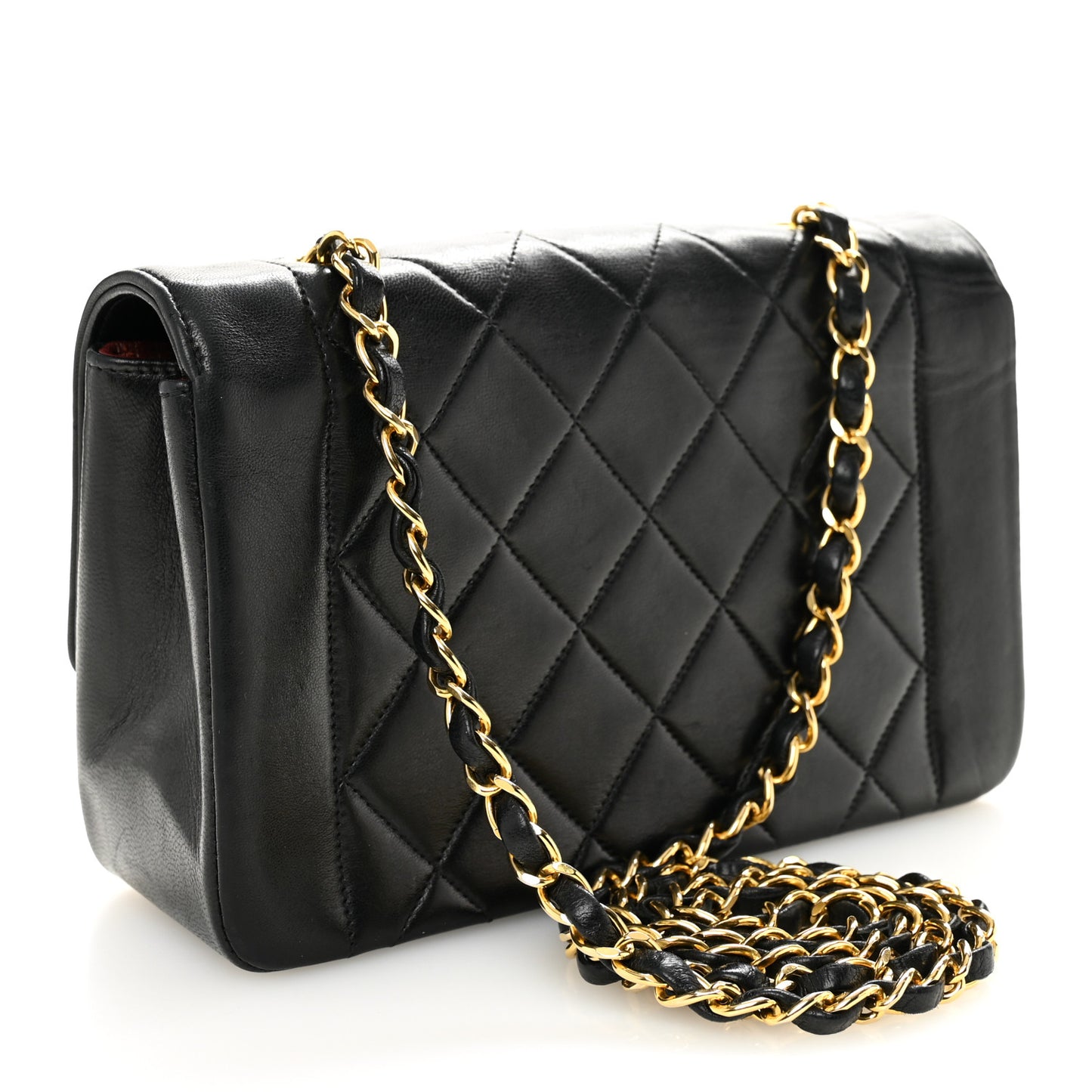 Lambskin Quilted Small Single Flap Black