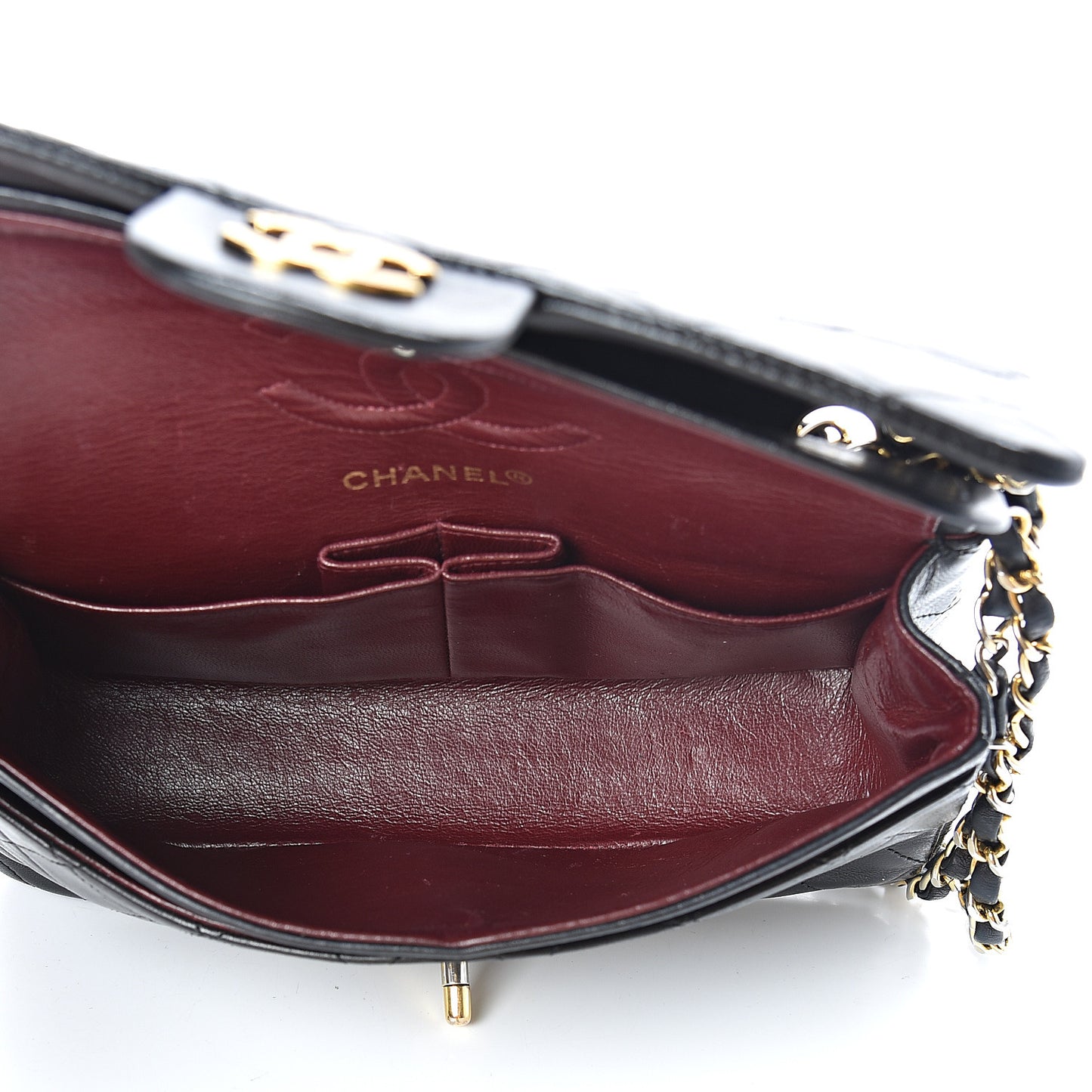 Lambskin Quilted Small Double Flap Black