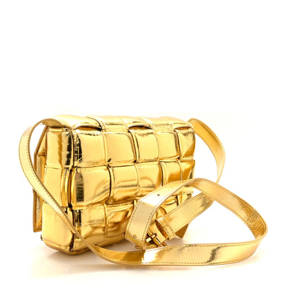 Bottega Veneta Mirror Lambskin Maxi Intreccio Padded Cassette Crossbody Bag Gold 3 of 8