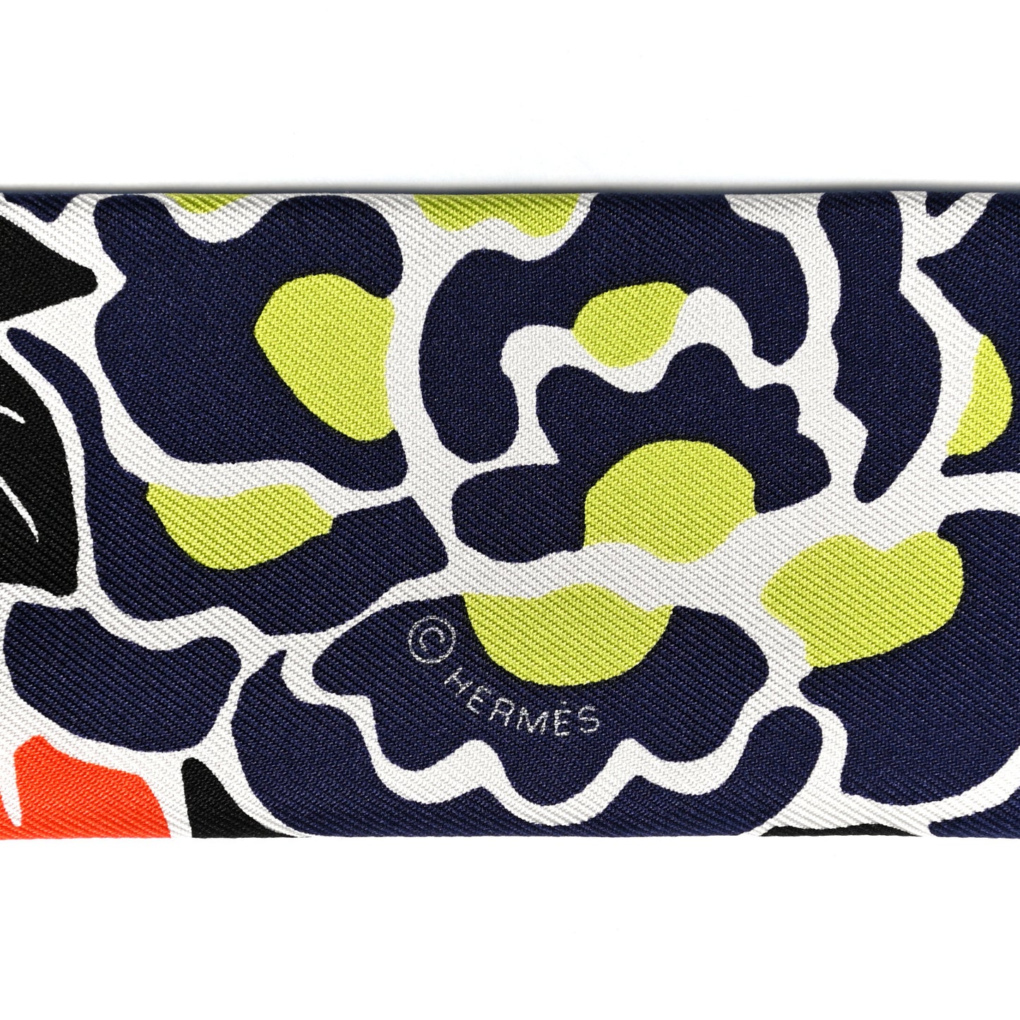 Silk Bingata Twilly Black Red Multicolor