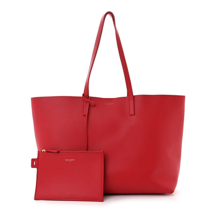 Saint Laurent Calfskin Large Shopping Tote Rouge Eros 3 of 13