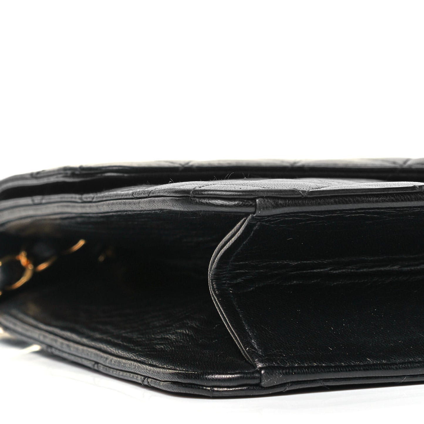 Lambskin Quilted Medium Single Flap Black