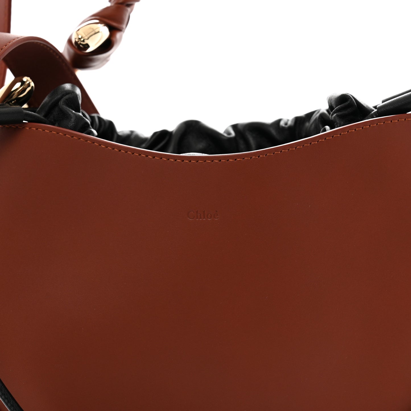 Calfskin Small Mate Hobo Henna Sepia Brown