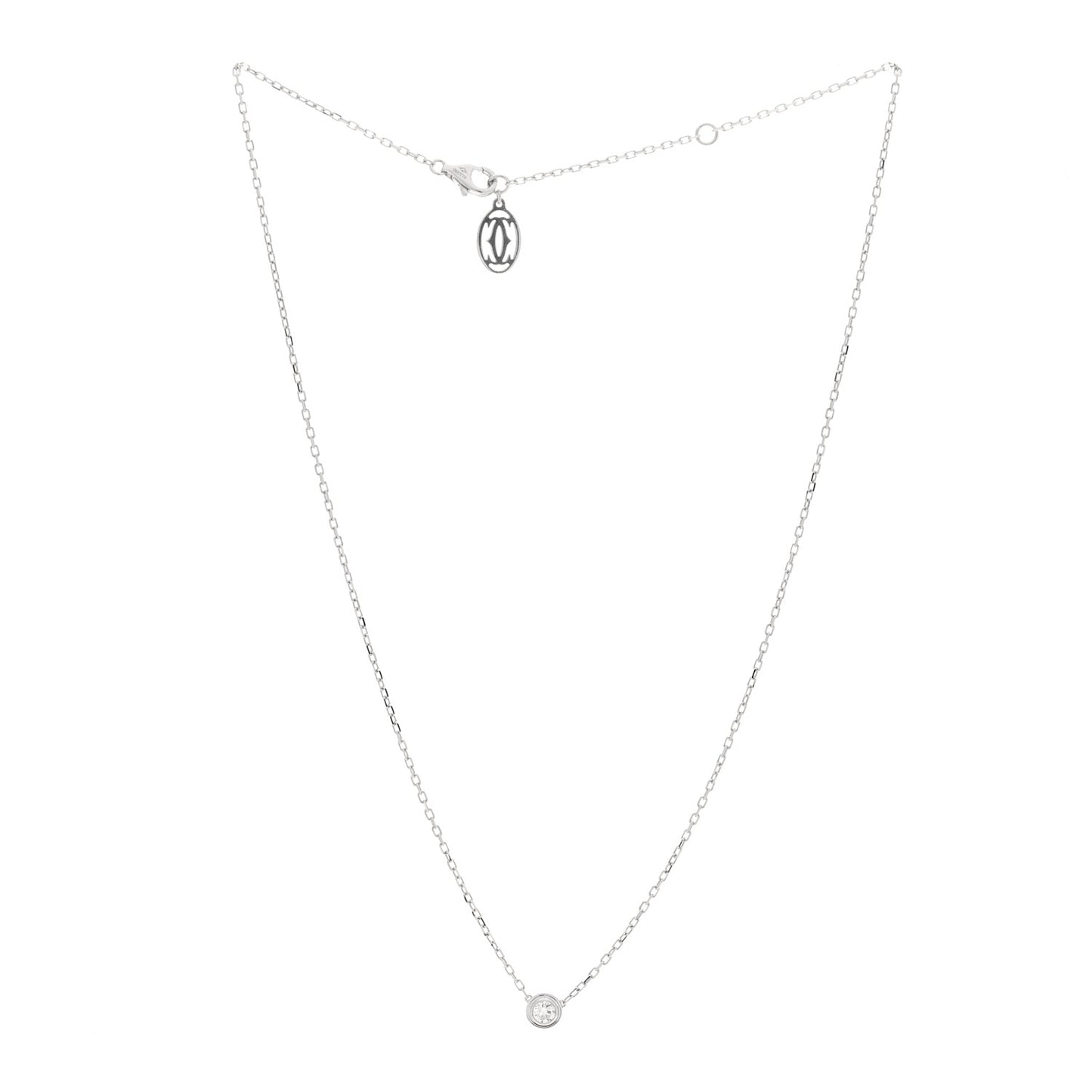18K White Gold Diamond LM D'Amour Pendant Necklace