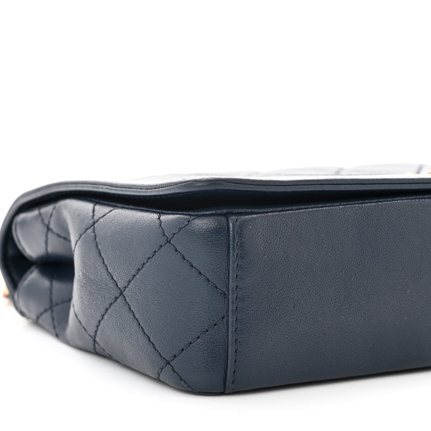 Sheepskin Quilted Medium Vintage Mademoiselle Flap Dark Dark Navy