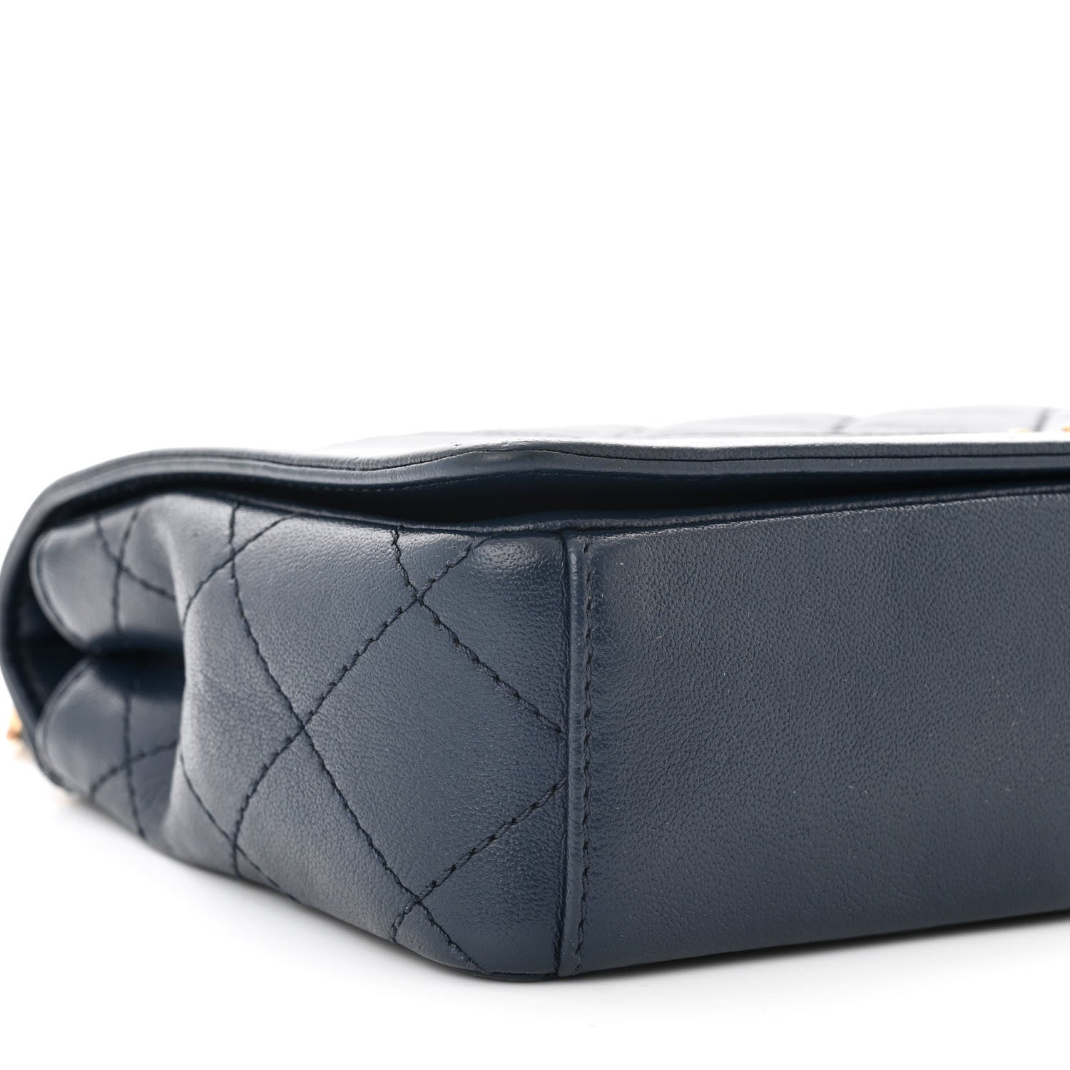 Chanel Sheepskin Quilted Medium Vintage Mademoiselle Flap Dark Dark Navy 9 of 10