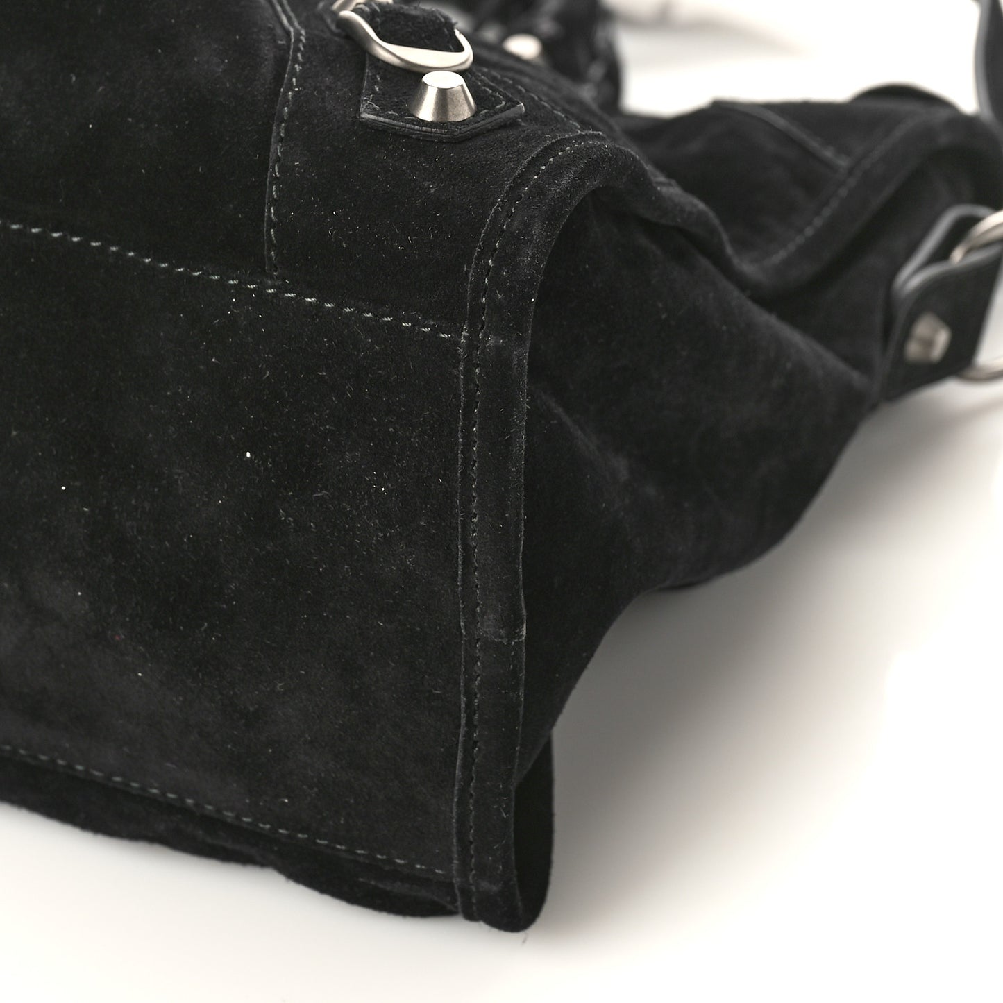 Baby Daim Suede Classic Silver Hardware City Black