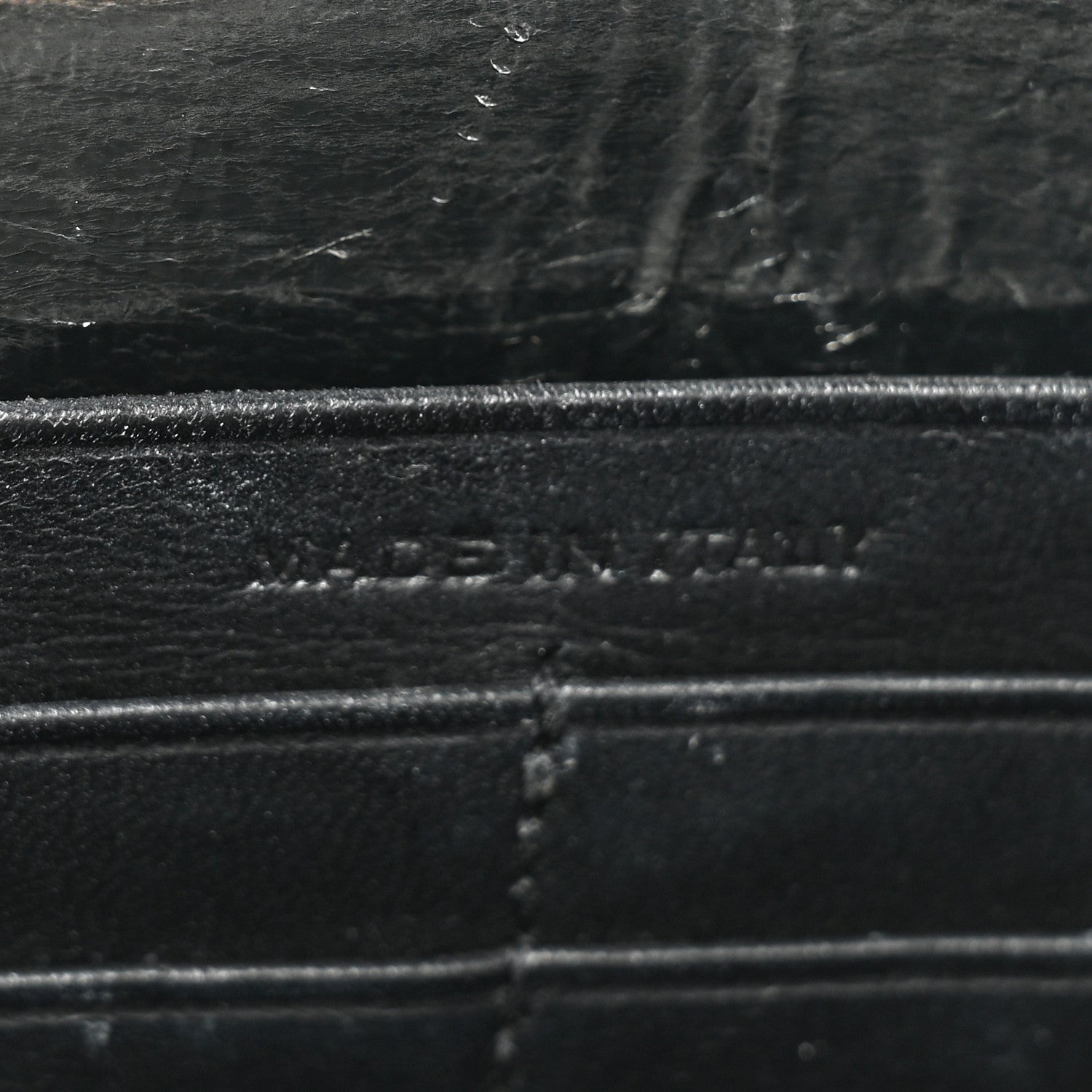 Saint Laurent Metallic Crackled Calfskin Kate Monogram Tassel Chain Wallet Antracite Black 8 of 20