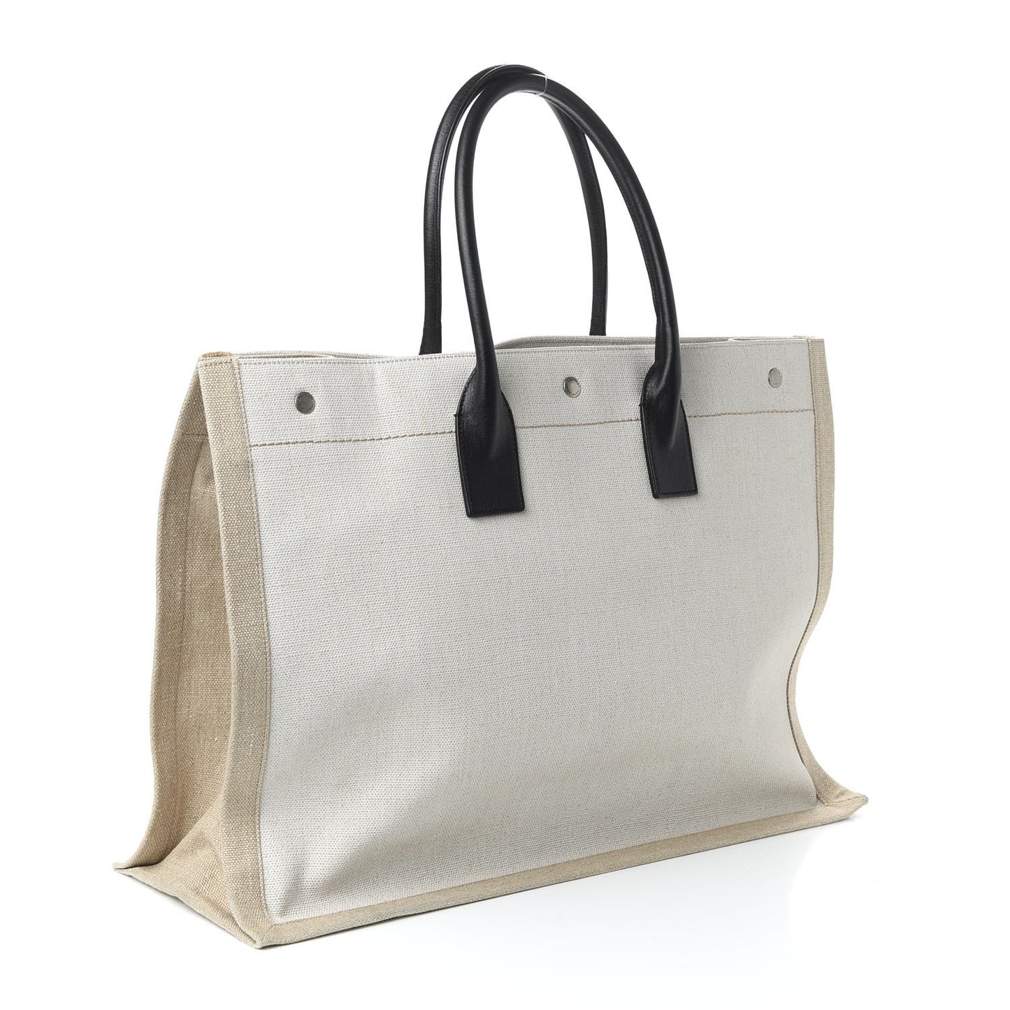 Linen Calfskin Rive Gauche Tote Optic White