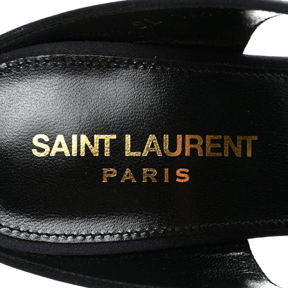 Saint Laurent Crepe Satin Dive Mule Sandals 38 Patriot Navy 8 of 10