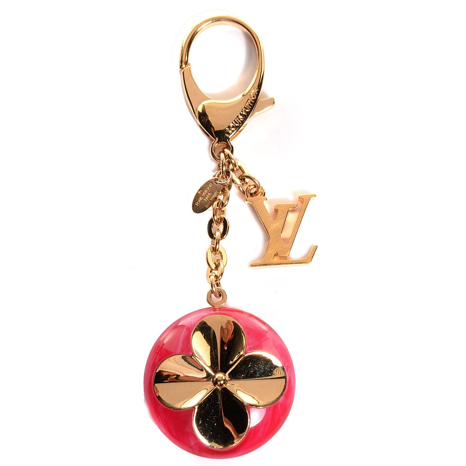 Louis Vuitton Acetate Hollow Flower Bag Charm Fuchsia 1 of 6