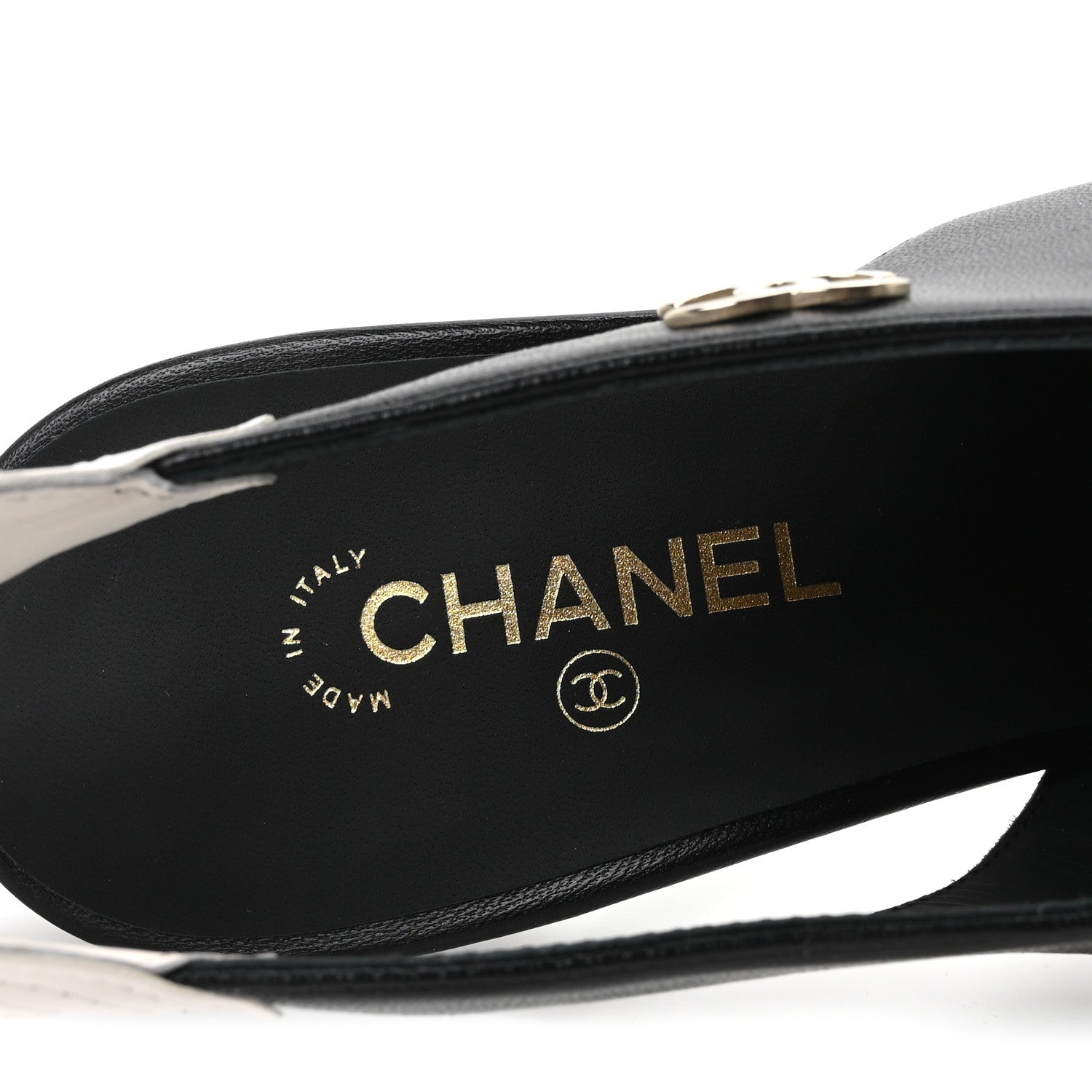 Chanel Lambskin Slingback Pumps 36.5 Black White 8 of 10