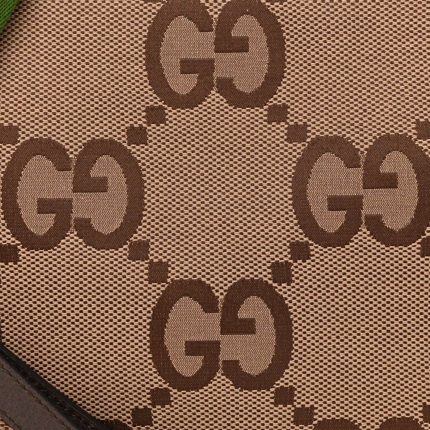 Gucci Monogram Jumbo GG Textured Dollar Calfskin Web Wristlet Messenger Bag Camel Ebony New Acero 8 of 10