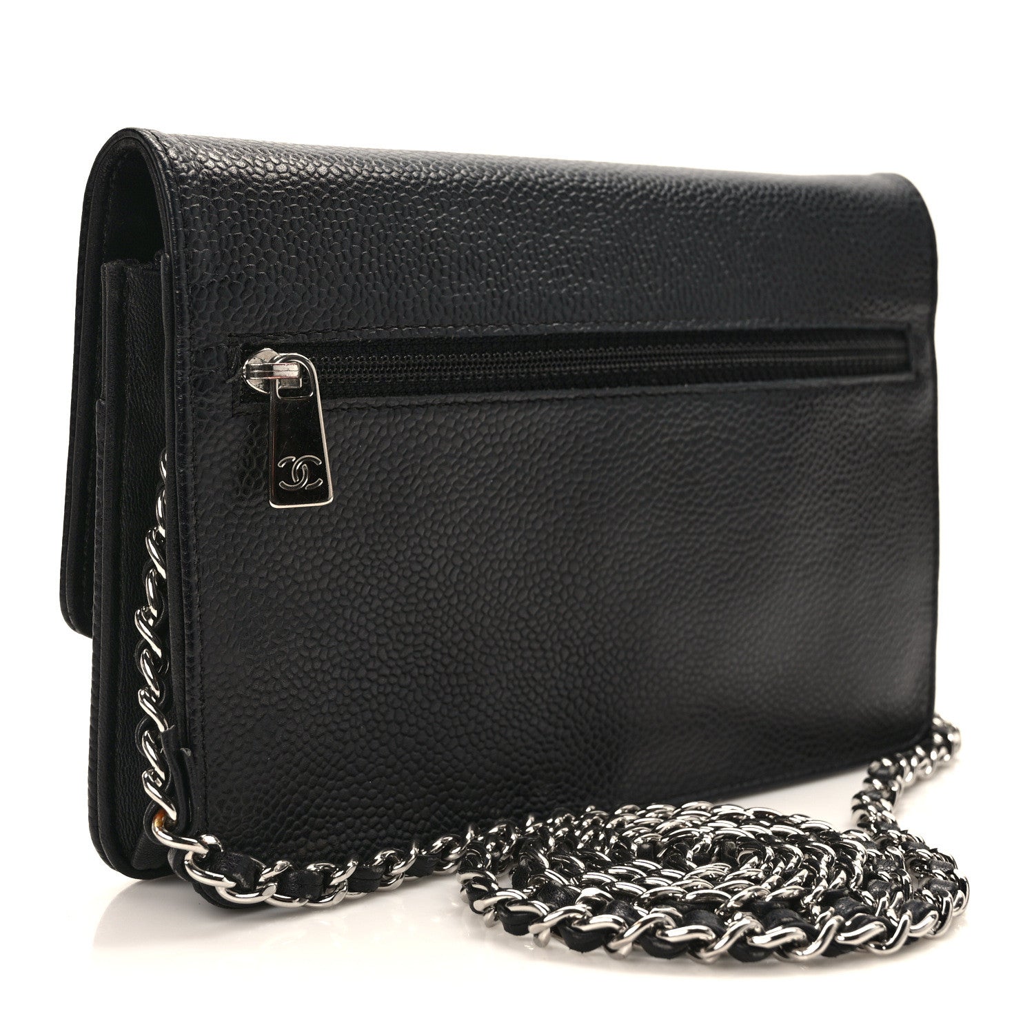 Chanel Caviar Timeless CC Wallet On Chain WOC Black 3 of 14