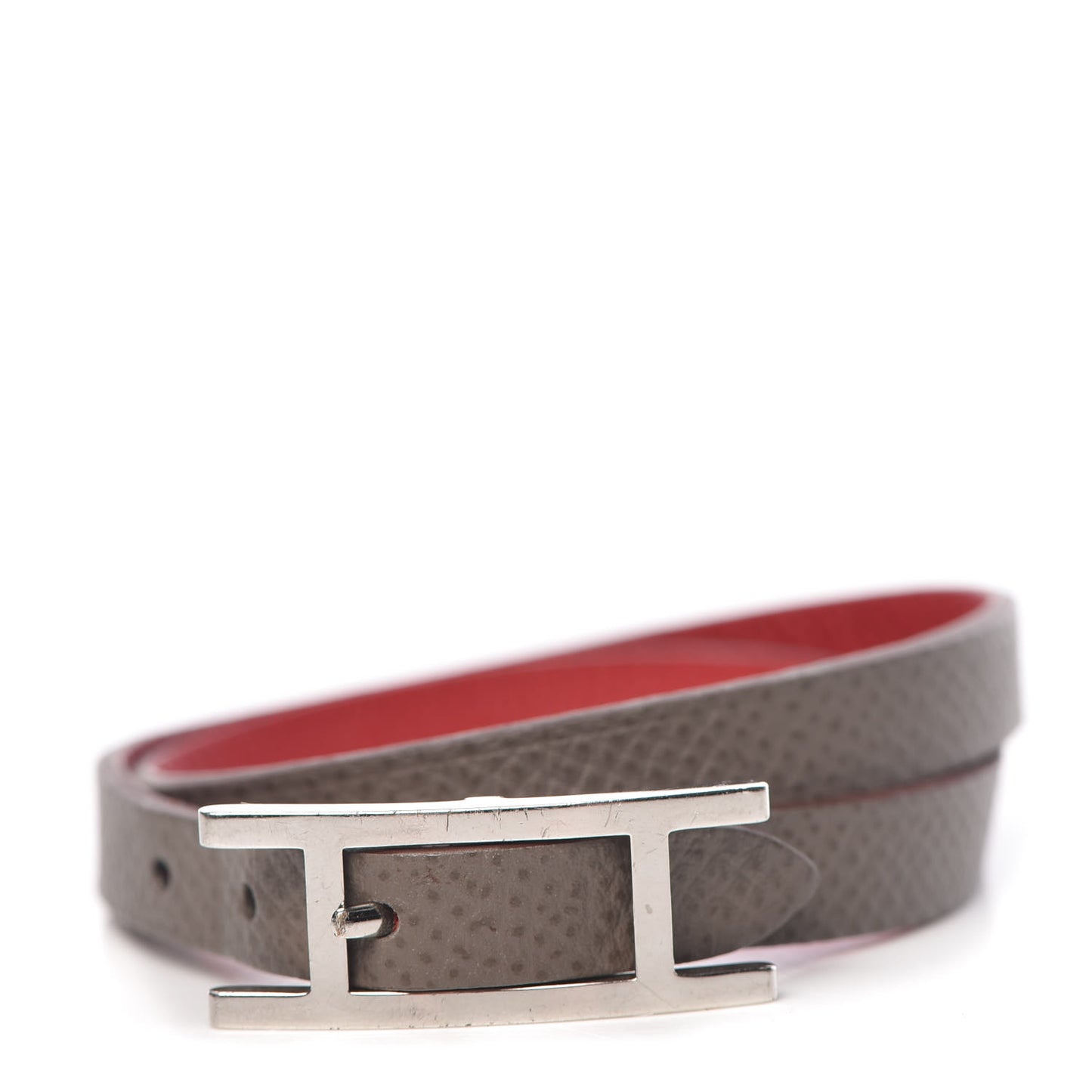 Epsom Behapi Double Tour Bracelet XS Rouge Casaque Etain