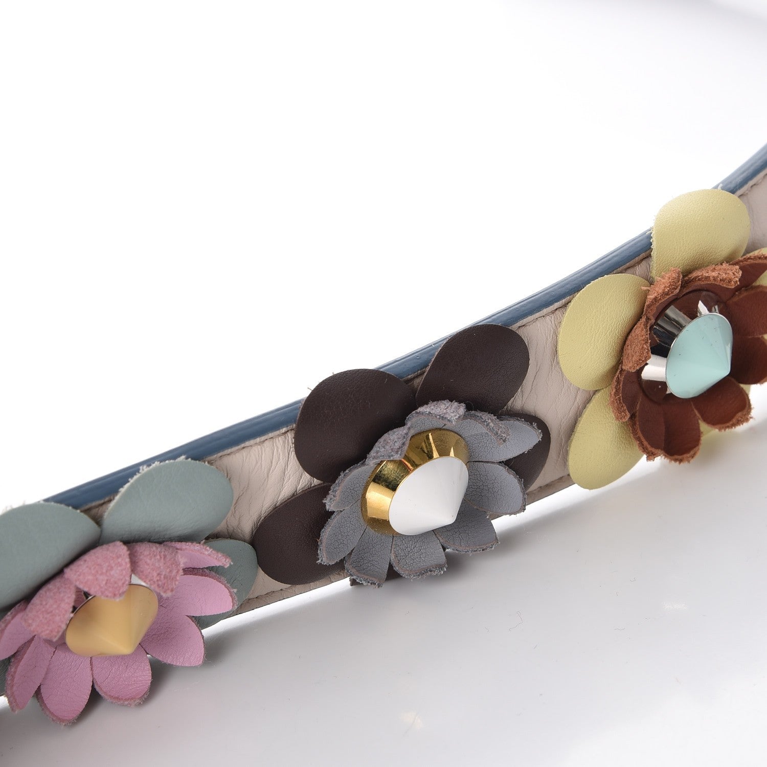 Fendi Vitello Dolce Flowerland Studded Strap You Camelia Moresco Multicolor 10 of 10