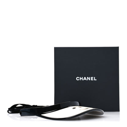 Chanel Resin CC Visor White Black 10 of 10