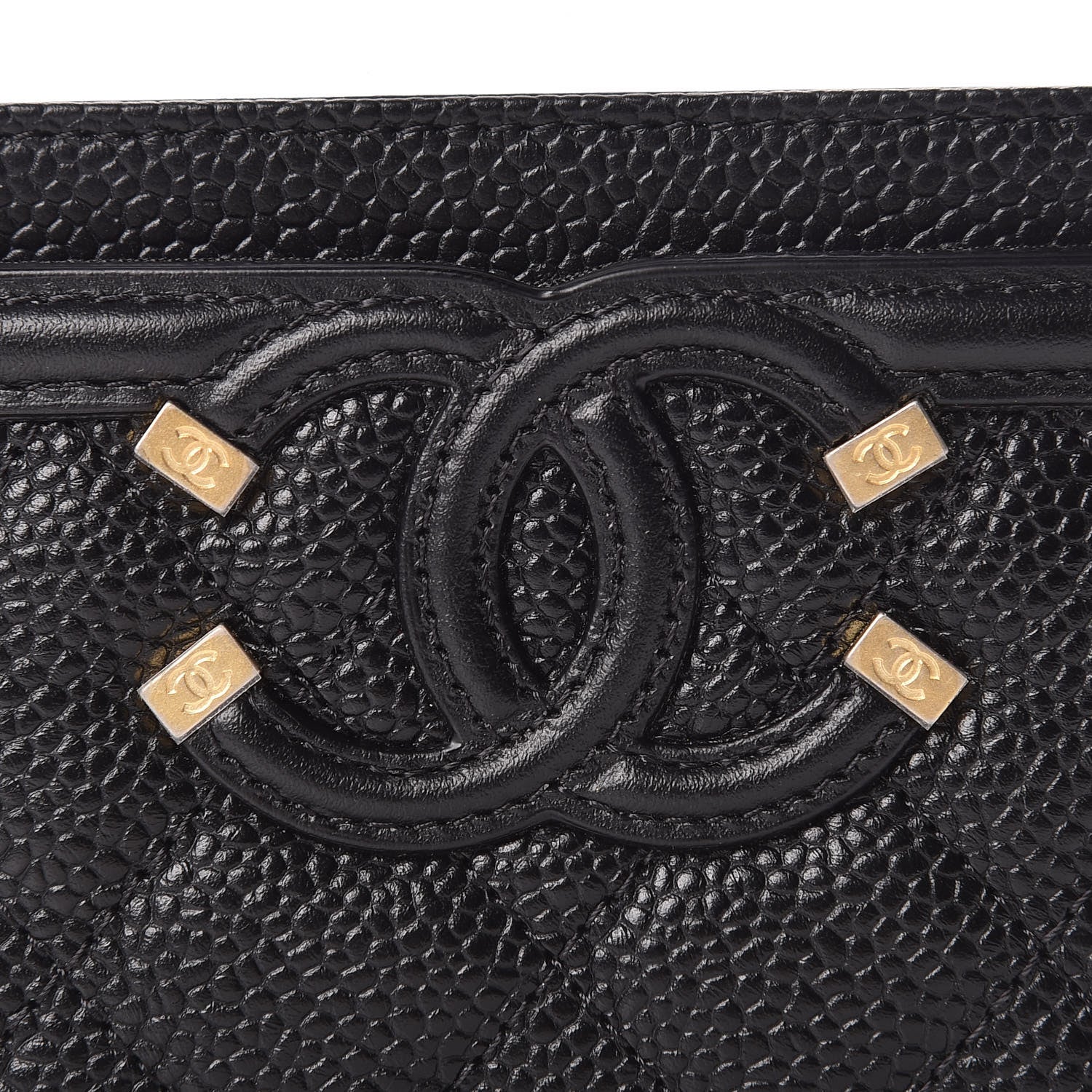 Chanel Caviar Quilted Filigree Card Holder Black 6 of 10