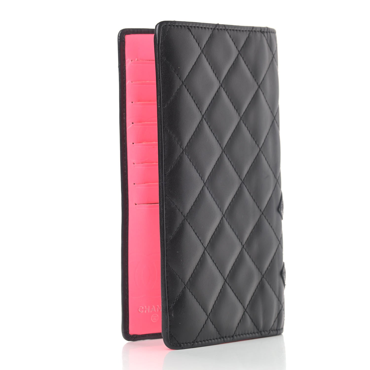 Chanel Calfskin Quilted Cambon Yen Wallet Black 3 of 10