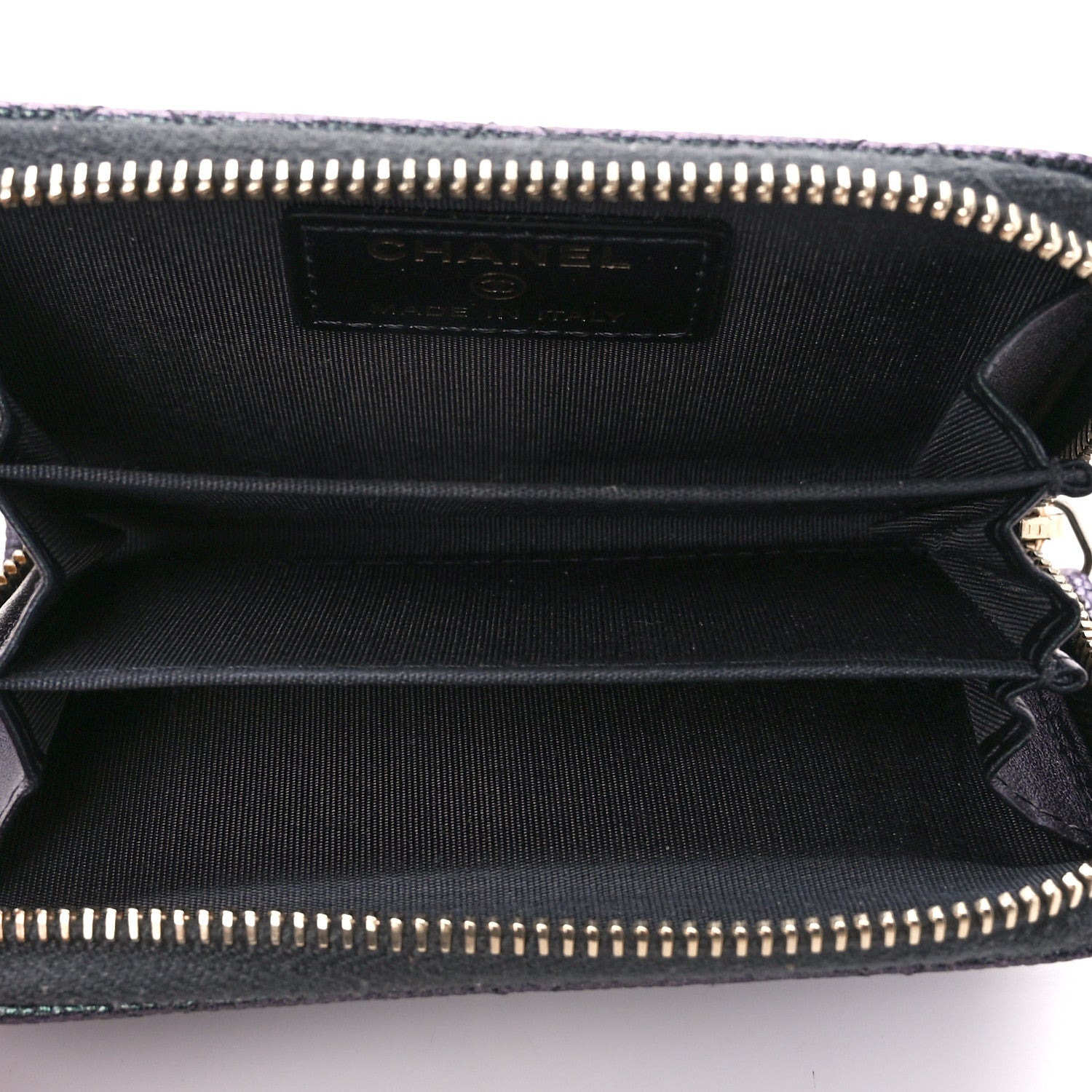 Chanel Iridescent Caviar Quilted Zip Coin Purse Black 5 of 10