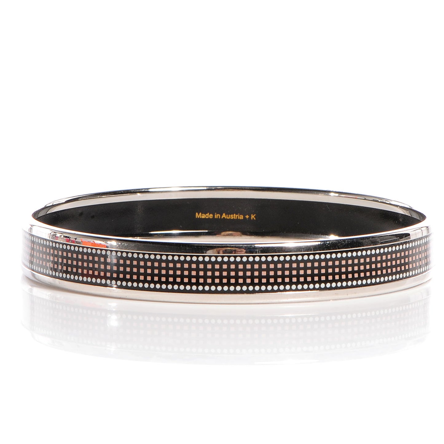Enamel Printed Recherche H Narrow Bracelet 70 Black