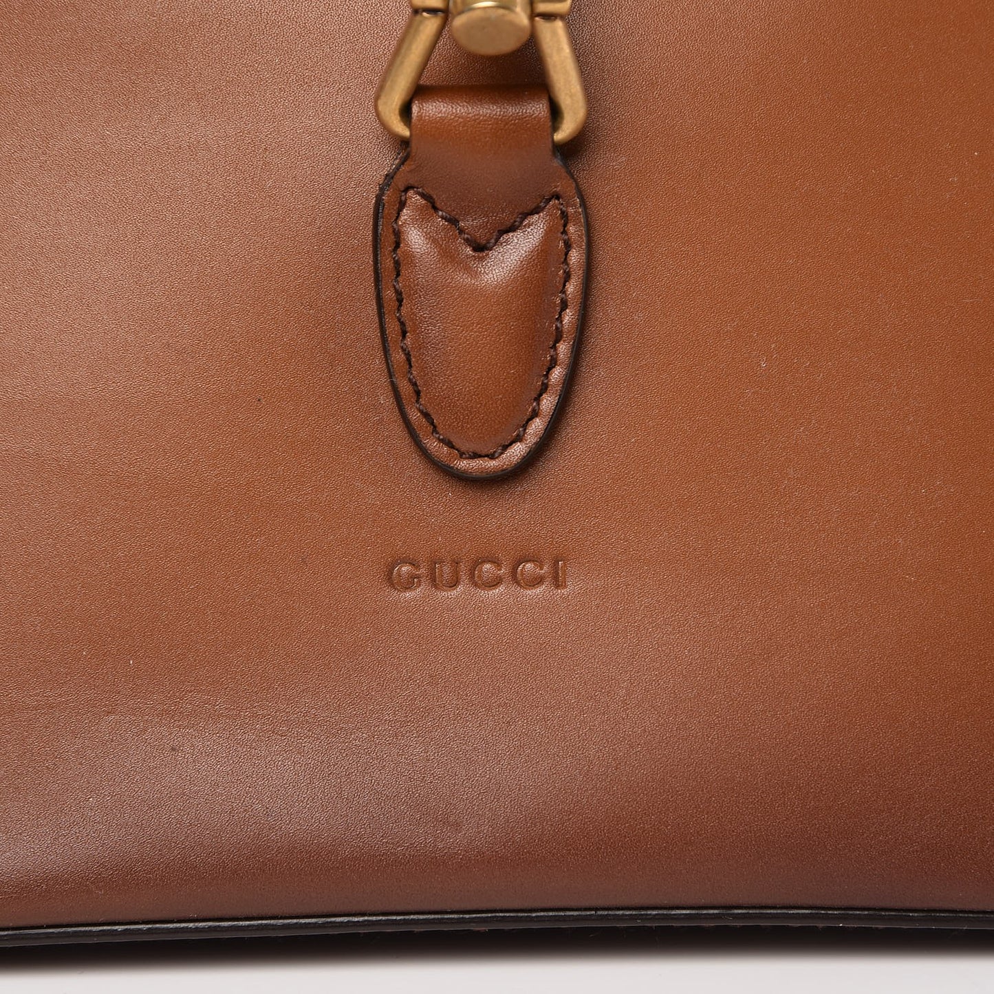 Soft Leather Small Jackie Bucket Bag Brown