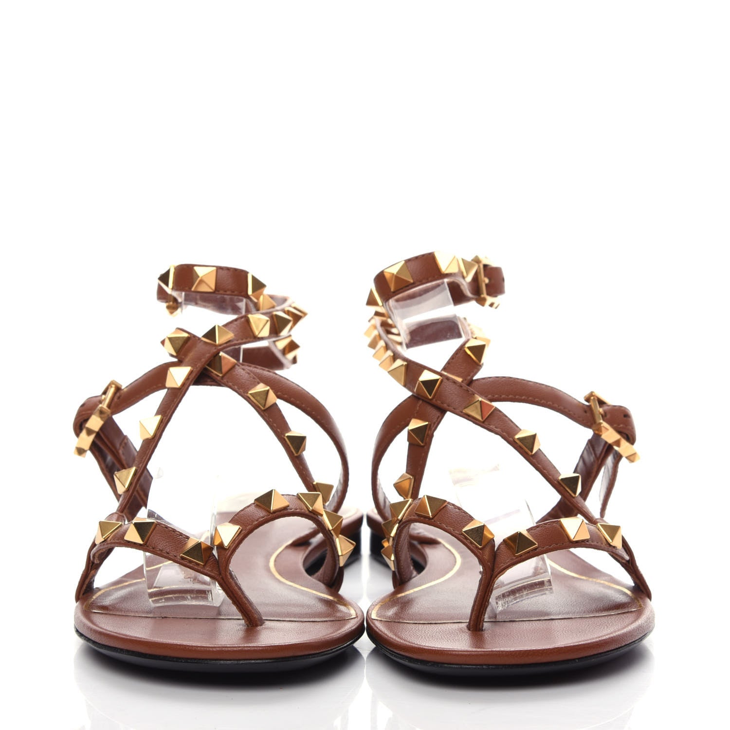 Valentino Garavani Nappa Rockstud Flair Ankle Wrap Flat Sandals 36 Selleria 2 of 8
