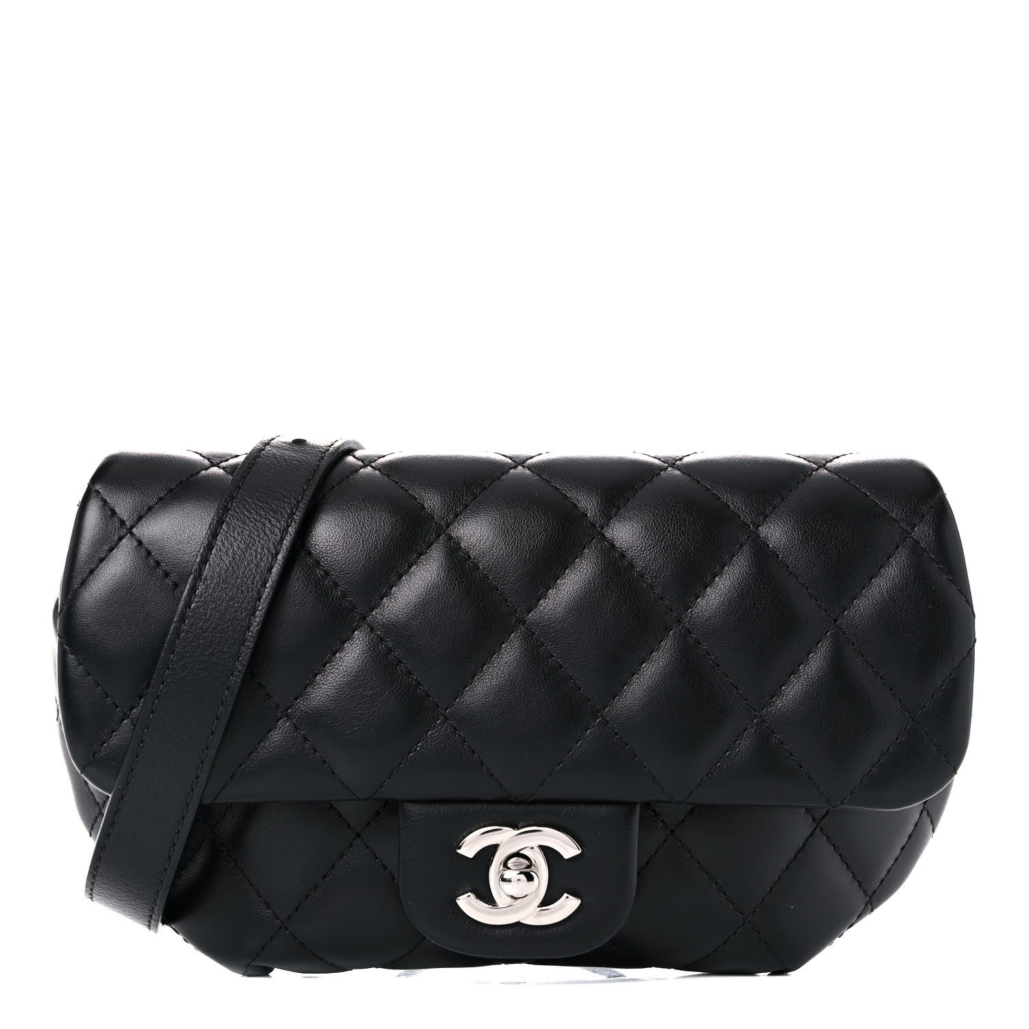Chanel Calfskin Quilted CC Uniform Flap Belt Bag Black 1 of 10
