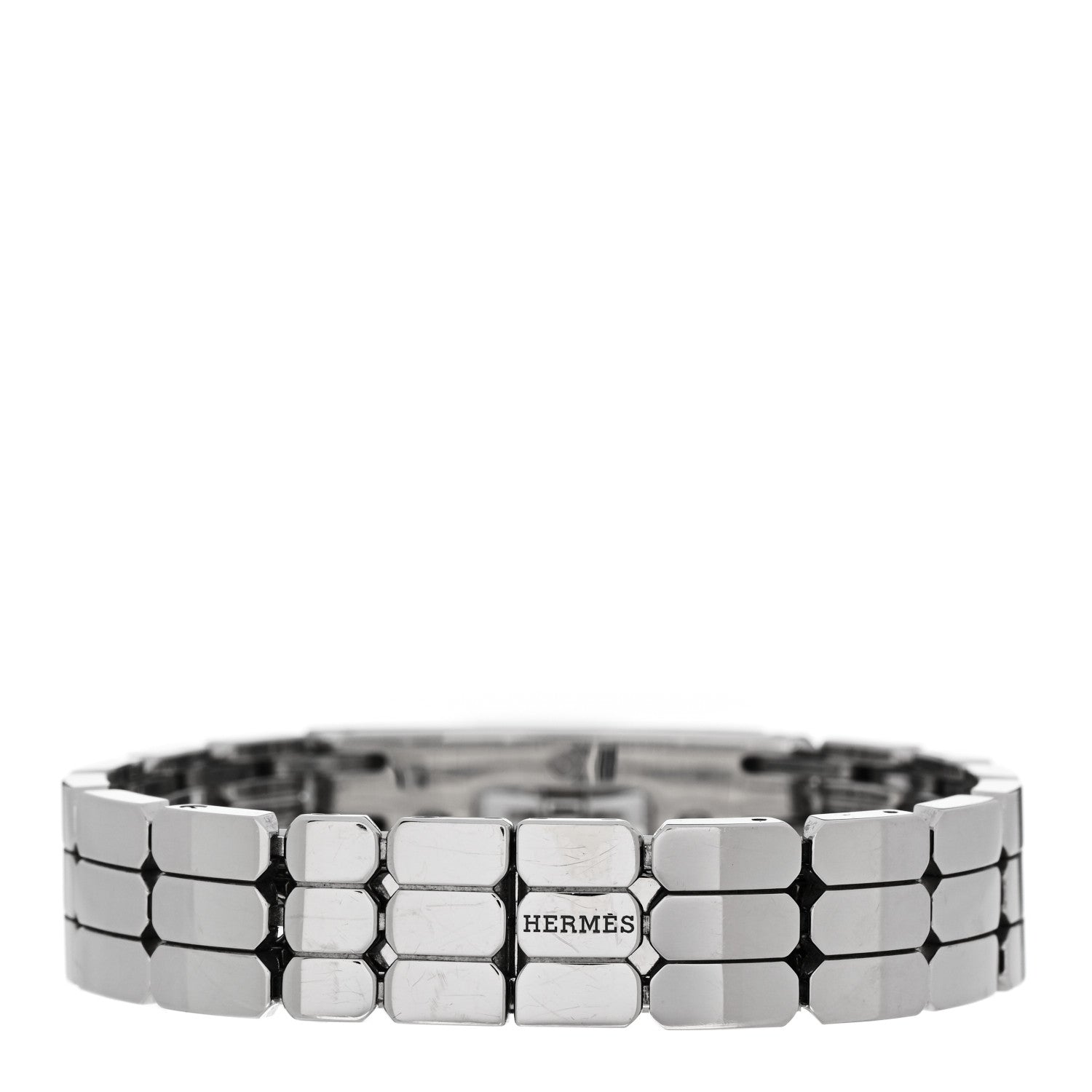 Hermes Stainless Steel Diamond Pave 16mm Kelly Quartz Watch 3 of 6