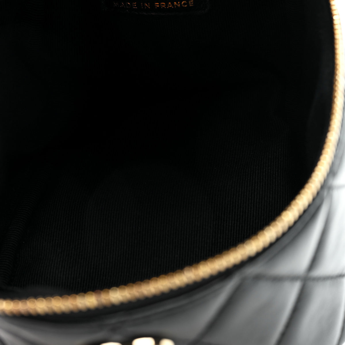 Chanel Lambskin Quilted Cube Chain Wristlet Case Black 4 of 9