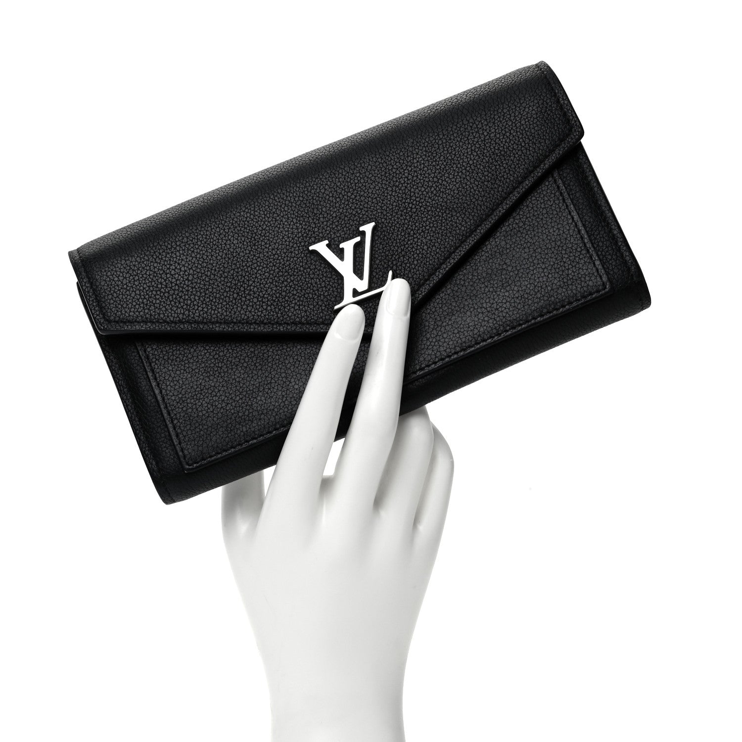Louis Vuitton Soft Calfskin My Lockme Wallet Black 2 of 7