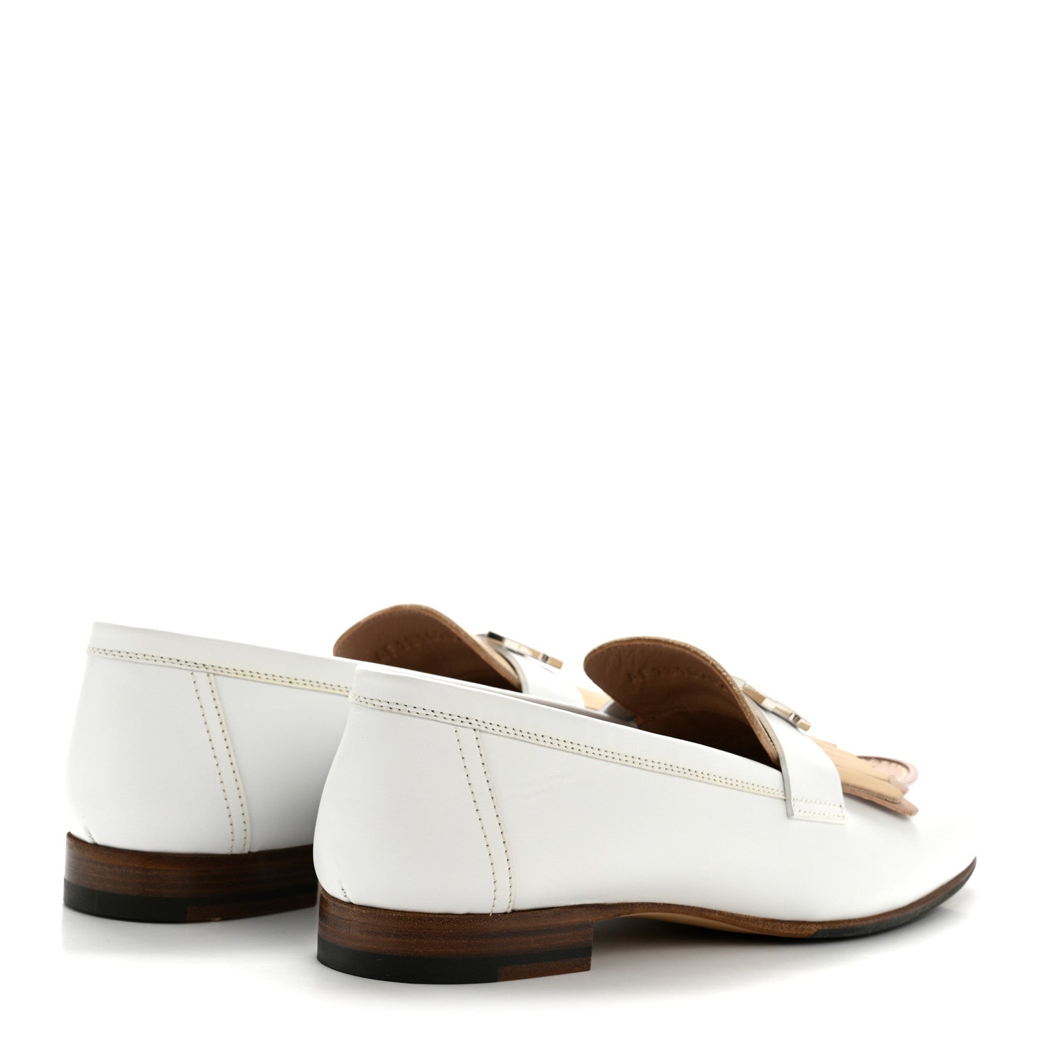 Hermes Goatskin Womens Royal Loafers 37 Multicolor White 5 of 9