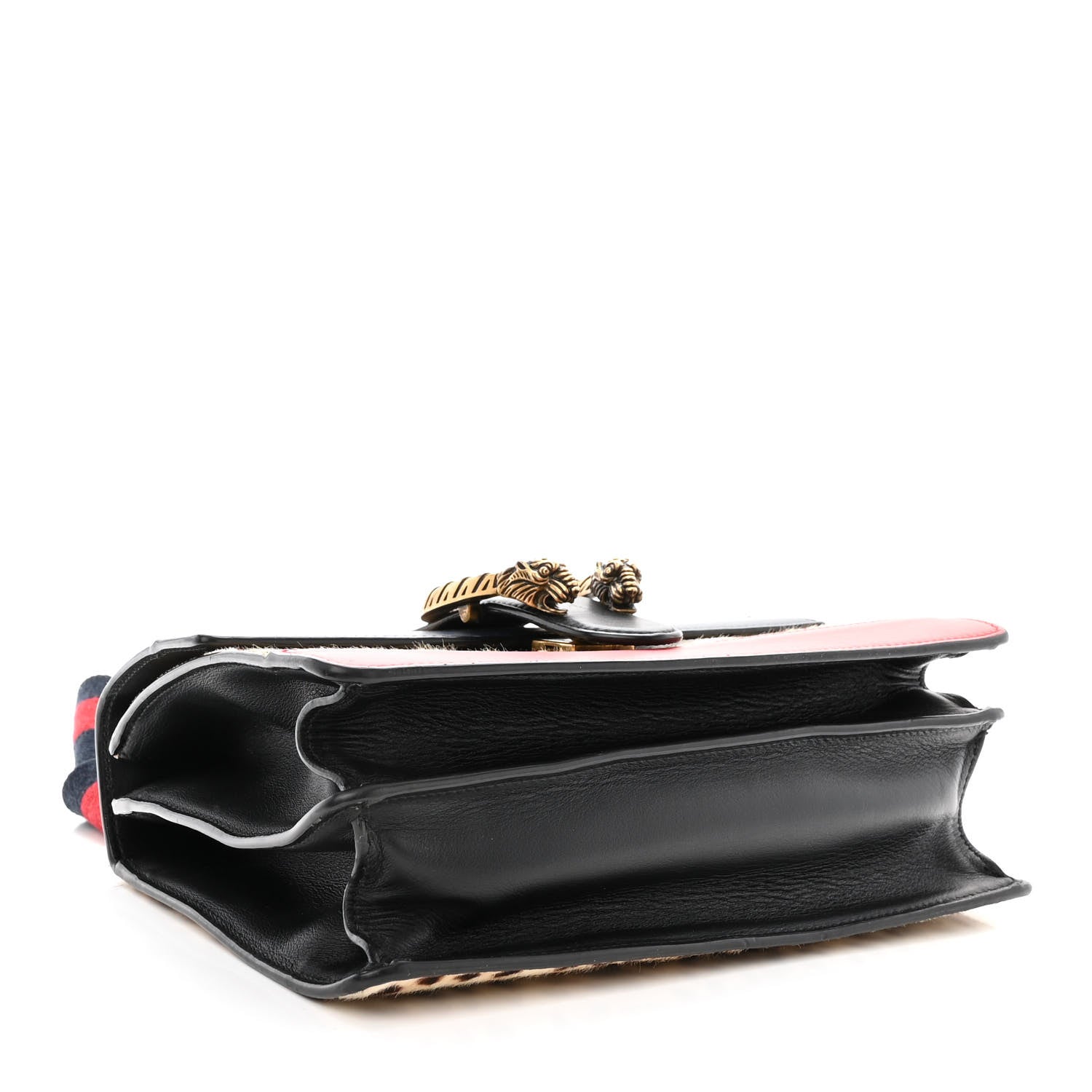 Gucci Calf Hair Calfskin Bamboo Web Leopard Print Medium Dionysus Top Handle Bag Natural Blue Agata Hibiscus Red 4 of 14