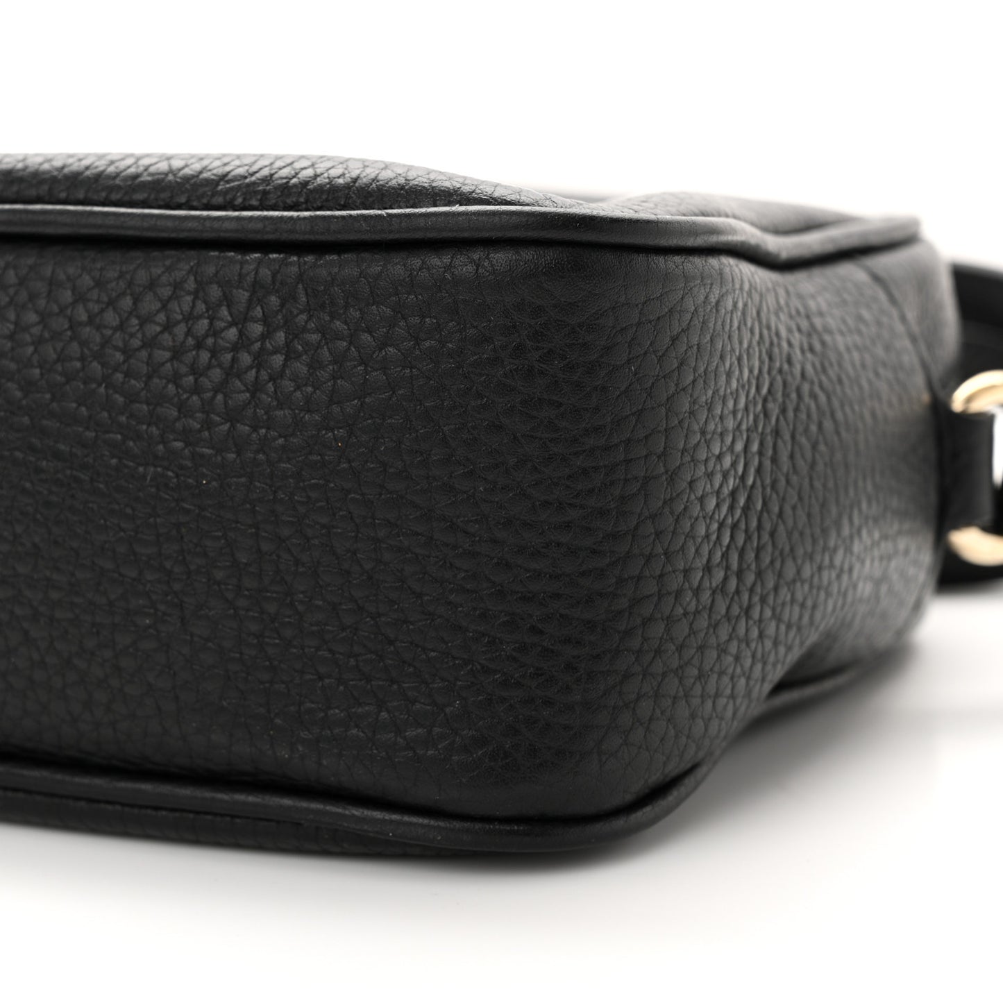 Pebbled Calfskin Small Soho Disco Bag Black