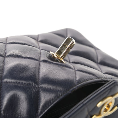 Chanel Lambskin Quilted Flap Waist Belt Bag Navy 12 of 13