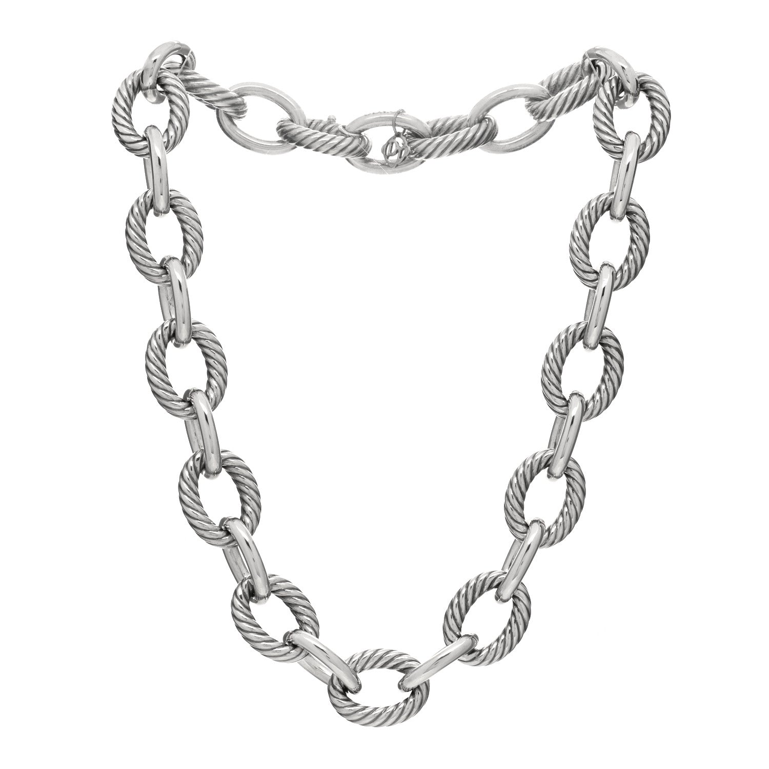 David Yurman Sterling Silver 16mm Large Oval Link Necklace 2 of 3