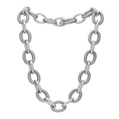 David Yurman Sterling Silver 16mm Large Oval Link Necklace 2 of 3