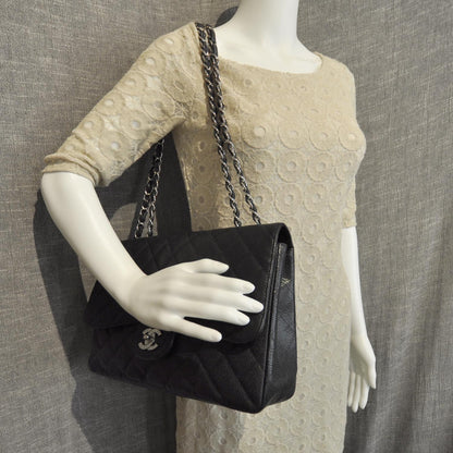 Chanel Caviar Jumbo Single Flap Black SHW 2 of 10
