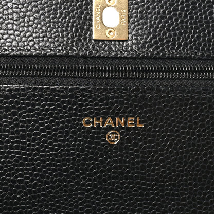 Chanel Caviar Quilted CC Turnlock Wallet On Chain WOC Black 6 of 11
