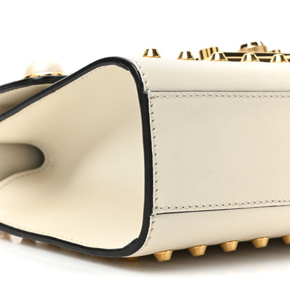 Gucci Calfskin Studded Small Padlock Shoulder Bag White 10 of 14