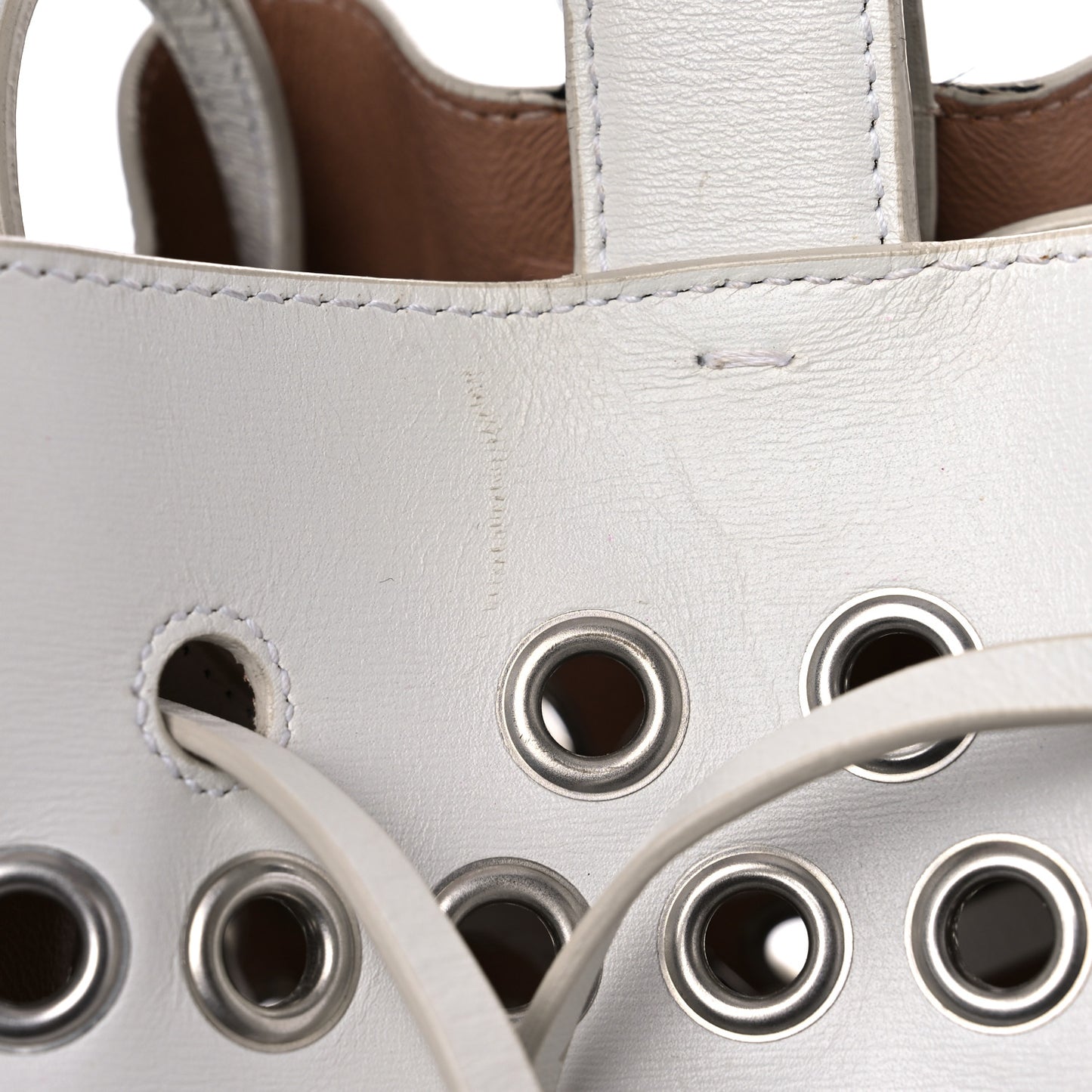 Calfskin Grommet Rose-Marie 28 Bag White