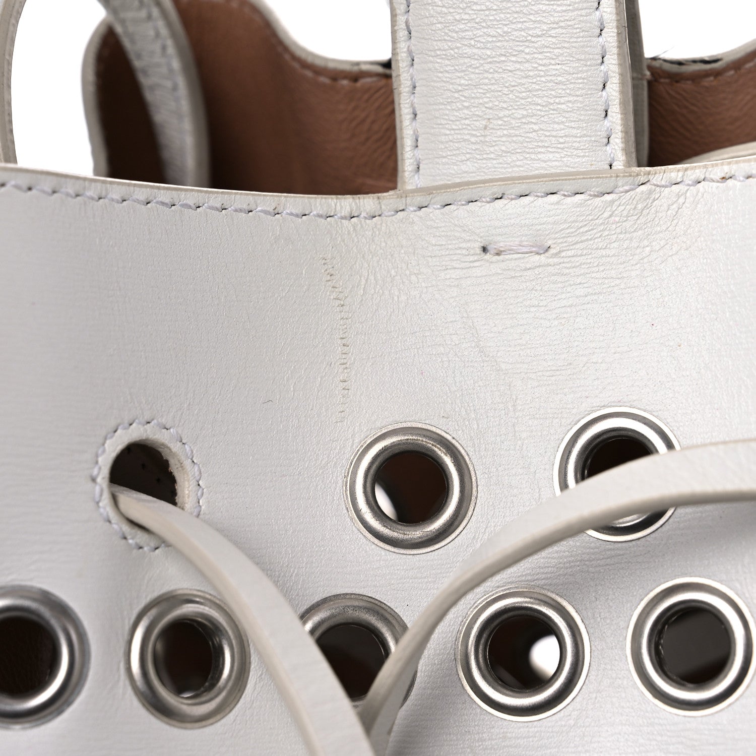 Alaia Calfskin Grommet Rose-Marie 28 Bag White 15 of 24