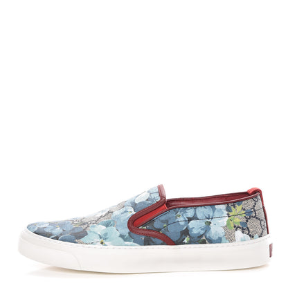 Gucci GG Supreme Monogram Blooms Womens Slip On Sneakers 38.5 Beige Blue Navy Red 1 of 9