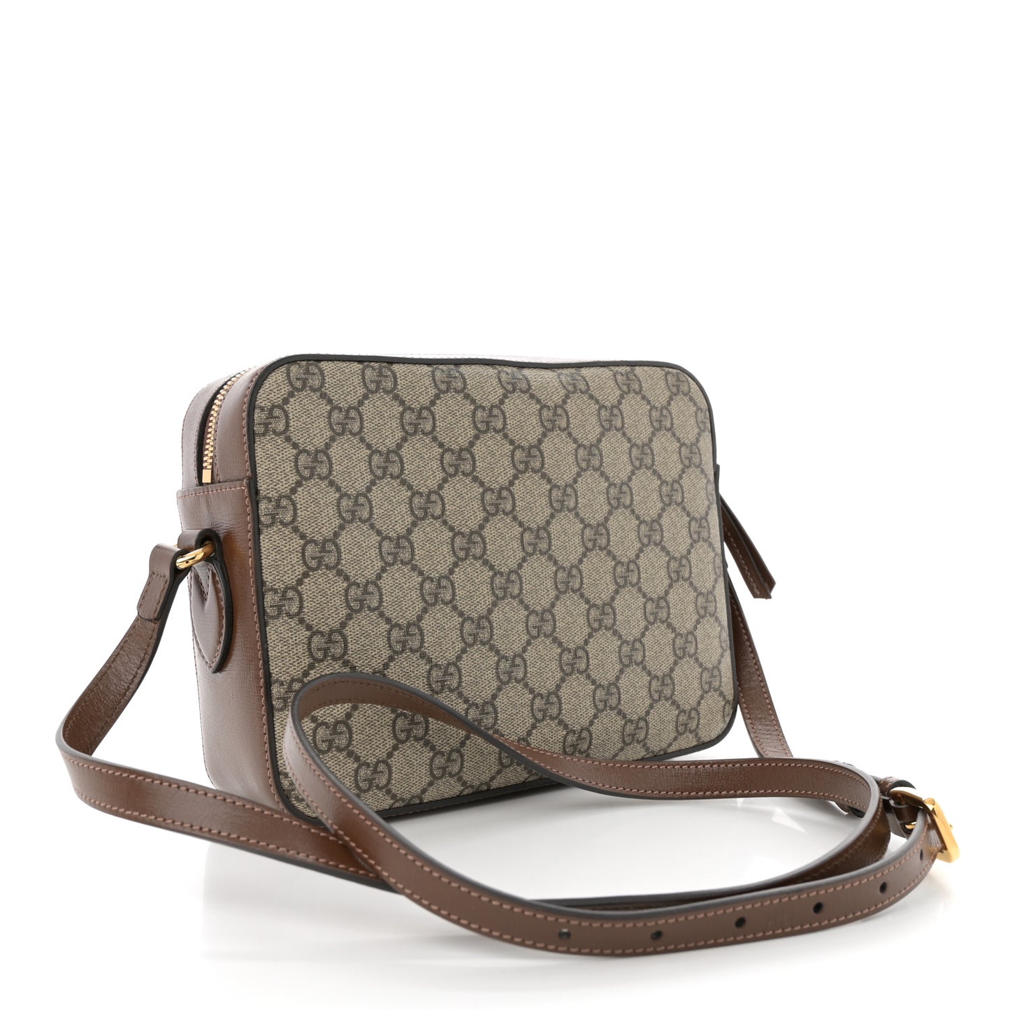 GG Supreme Monogram Small Horsebit 1955 Shoulder Bag Beige Brown Sugar