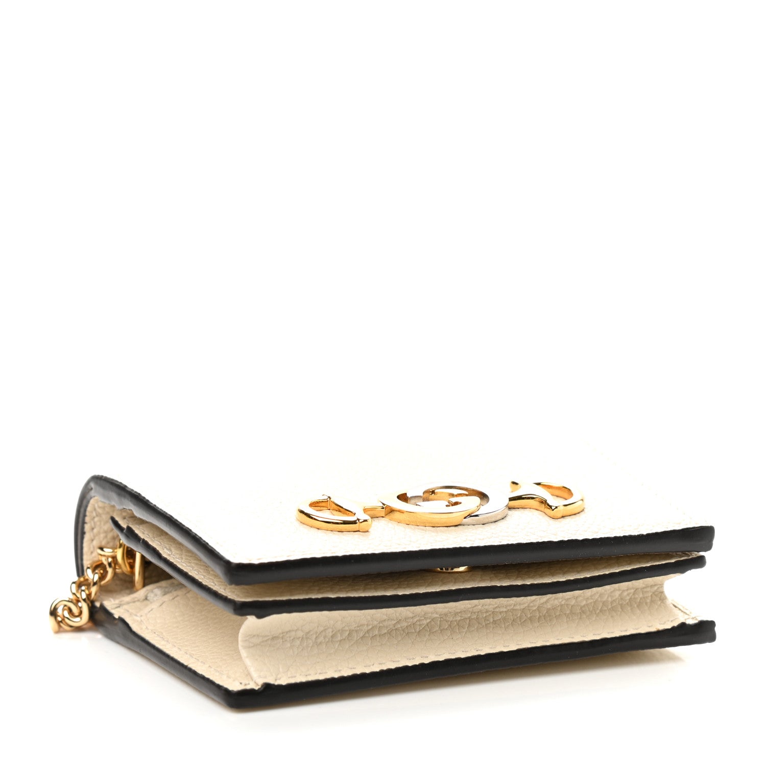 Gucci Grainy Calfskin Zumi Chain Card Case Wallet White 4 of 9