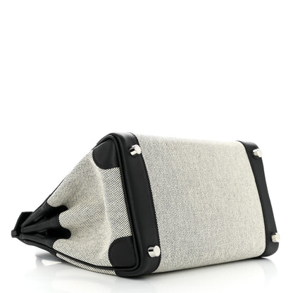 Hermes Toile H Swift Birkin 25 Ecru Black 4 of 11