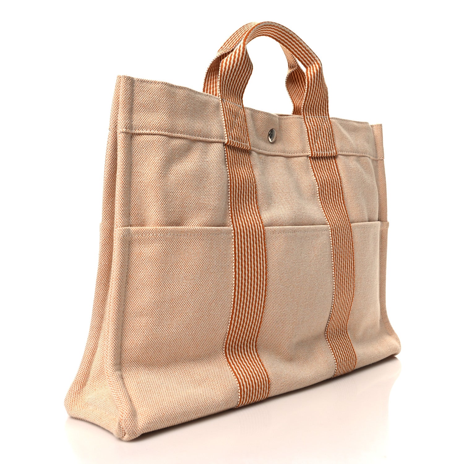Hermes Canvas Herline MM Tote Orange 2 of 9