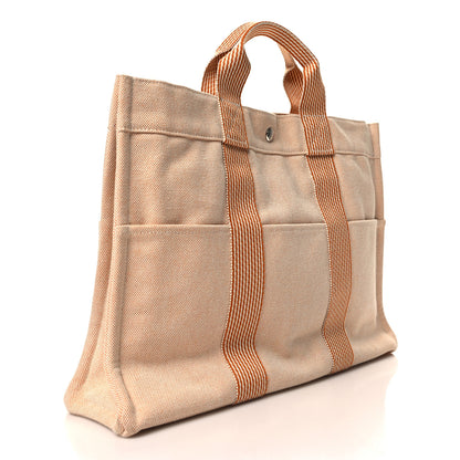 Hermes Canvas Herline MM Tote Orange 2 of 9
