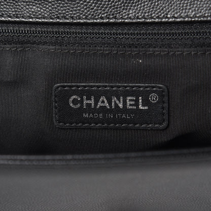 Chanel Caviar Chevron Quilted New Medium Boy Flap Black 6 of 17